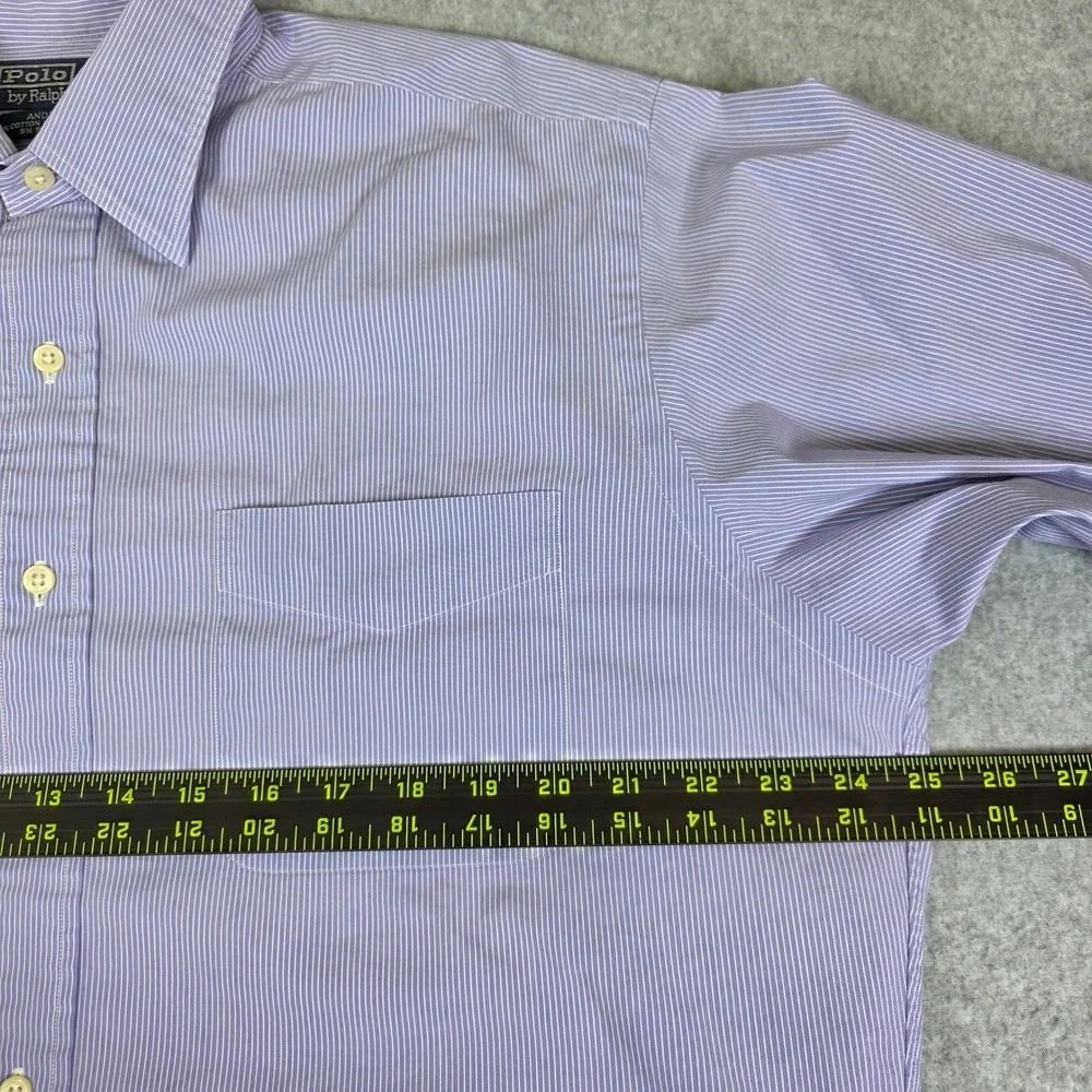 Polo Ralph‎ Lauren Andrew Button Dress Shirt Men's Size 16 32/33 Striped Purple
